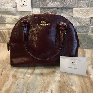 Coach Cora Dome Burgundy leather purse